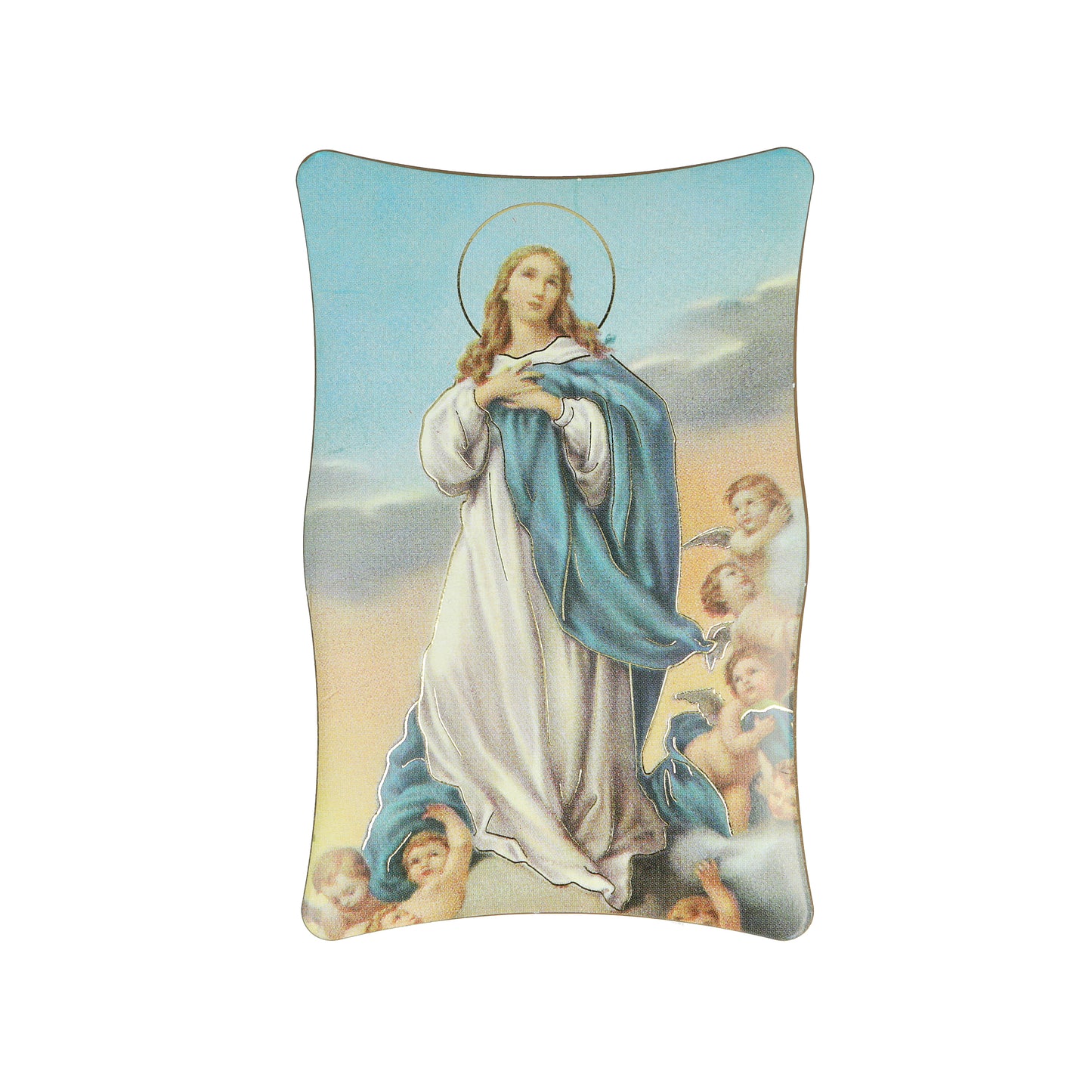Religion Immaculate Conception Framed Simil Wood Resin Souvenir