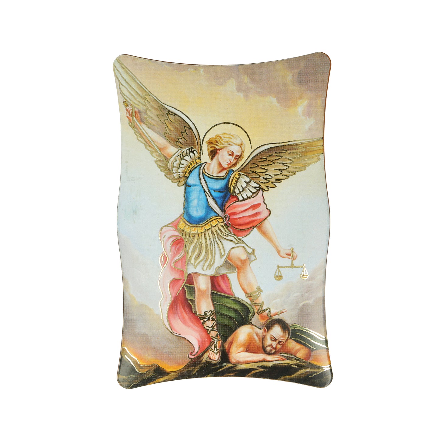 Religion Saint Michael Framed Simil Wood Resin Souvenir