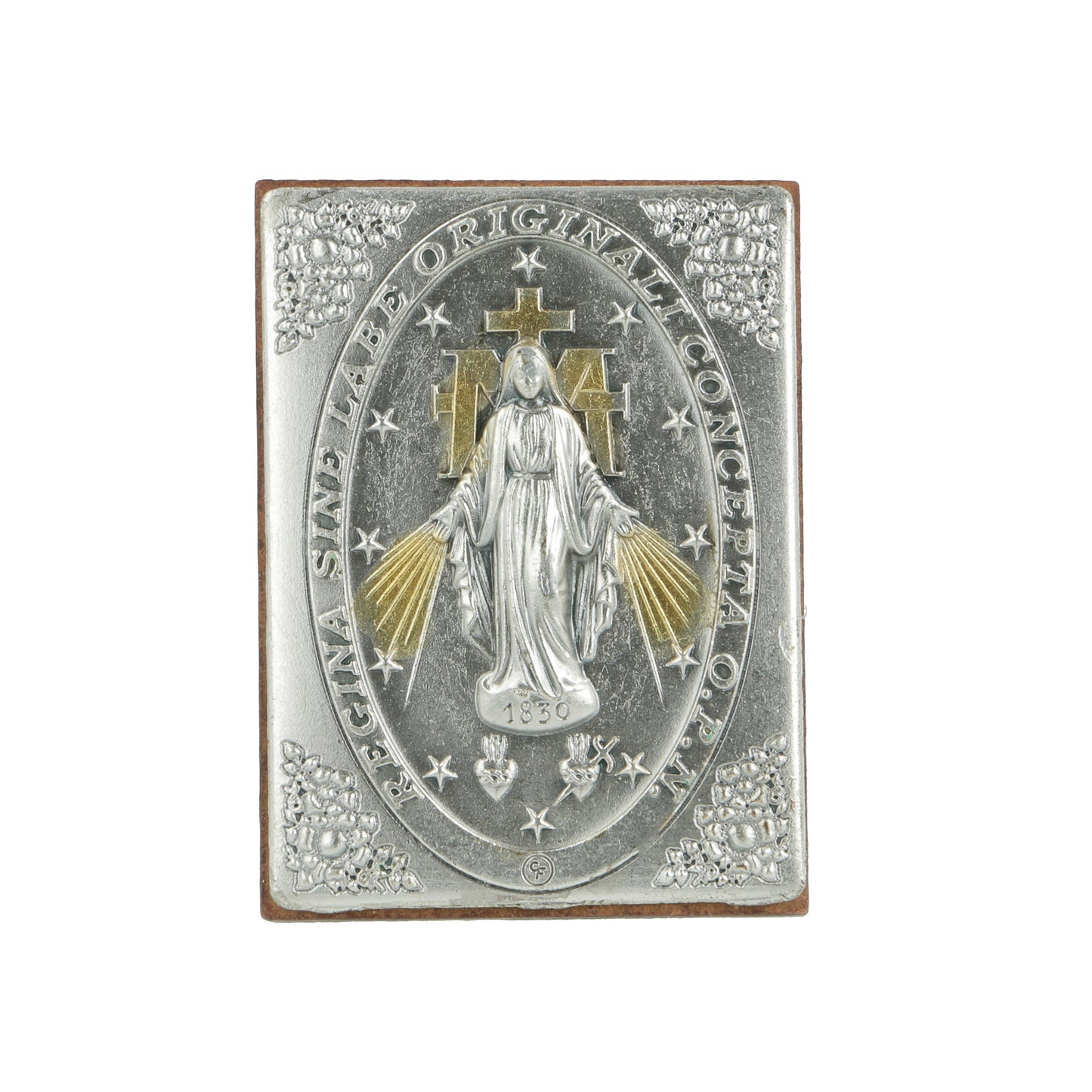 Religion Miraculous Medal Silver Metal Framed Resin Souvenir