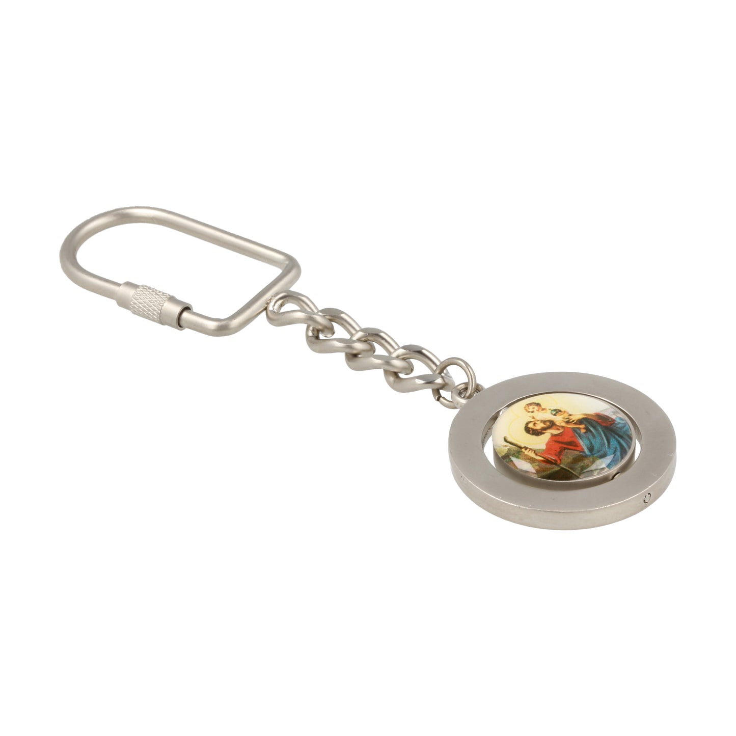 Keychain Virgin Guadalupe San Cristobal Rotating. Souvenirs from Italy