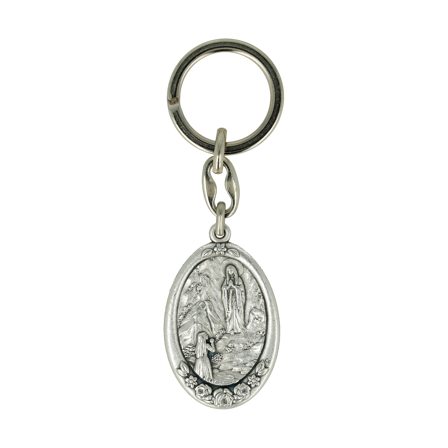 Keychain Our Lady of Lourdes Profile of Mary. Souvenirs from Italy