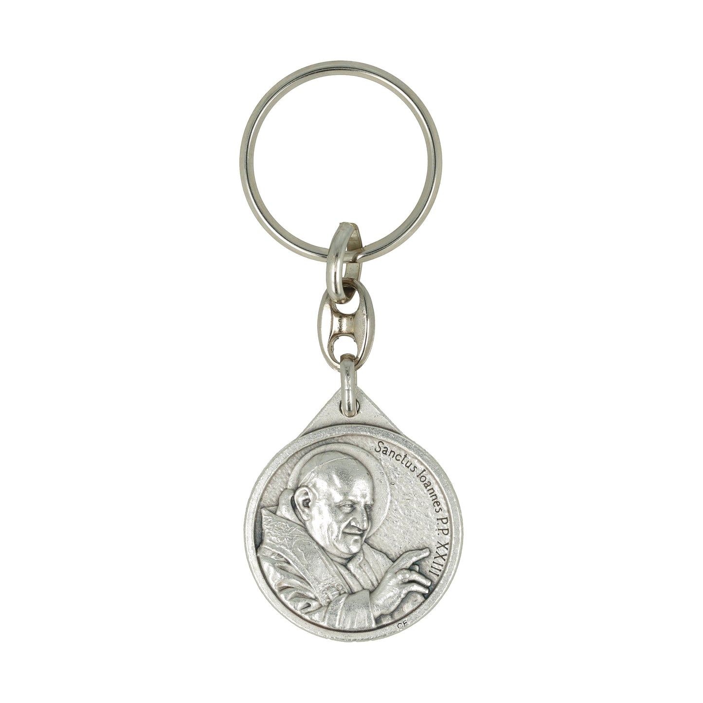 Keychain John XXIII Piazza Silver Plated. Souvenirs from Italy