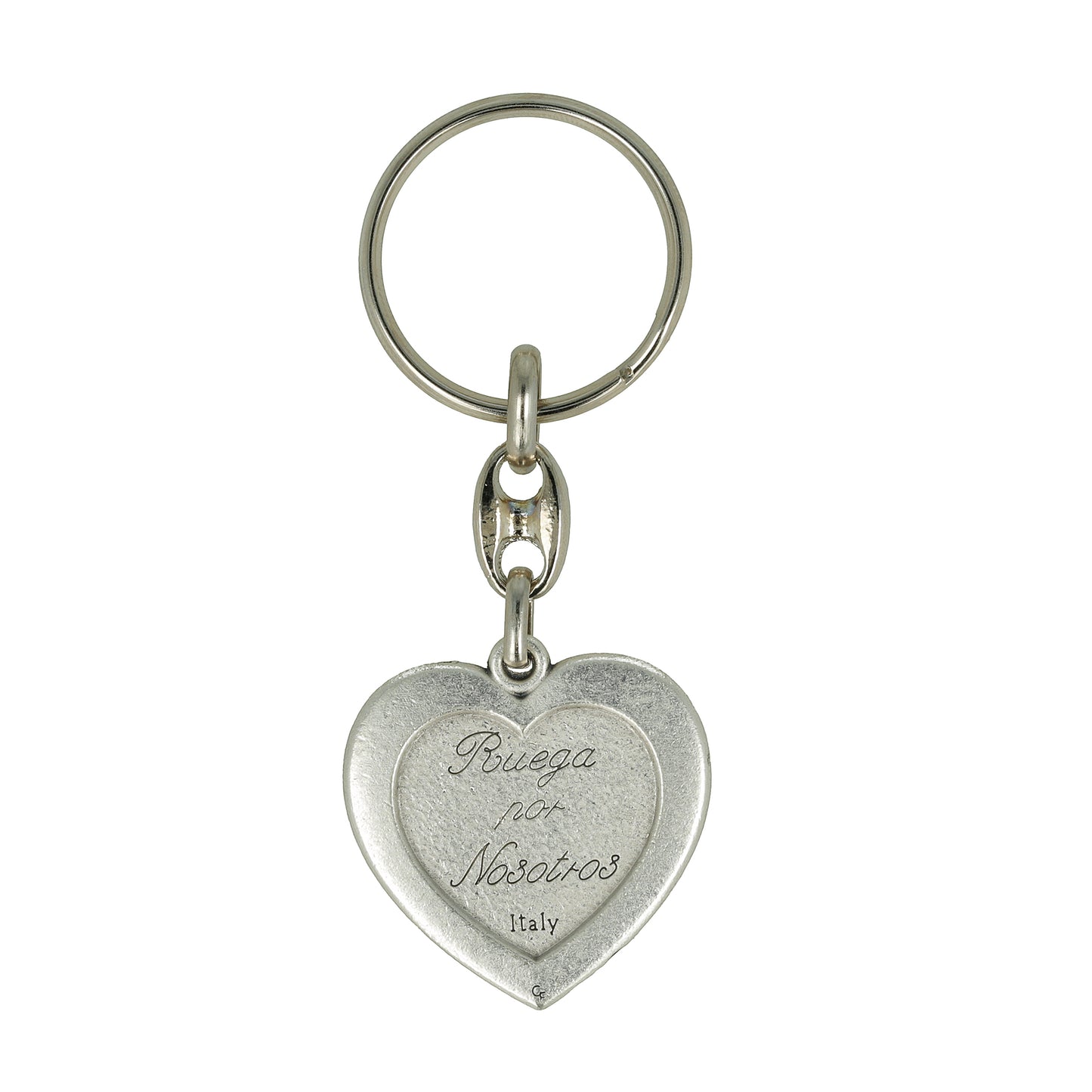 Keychain Heart V. of Lourdes Pray for Us. Souvenirs from Italy