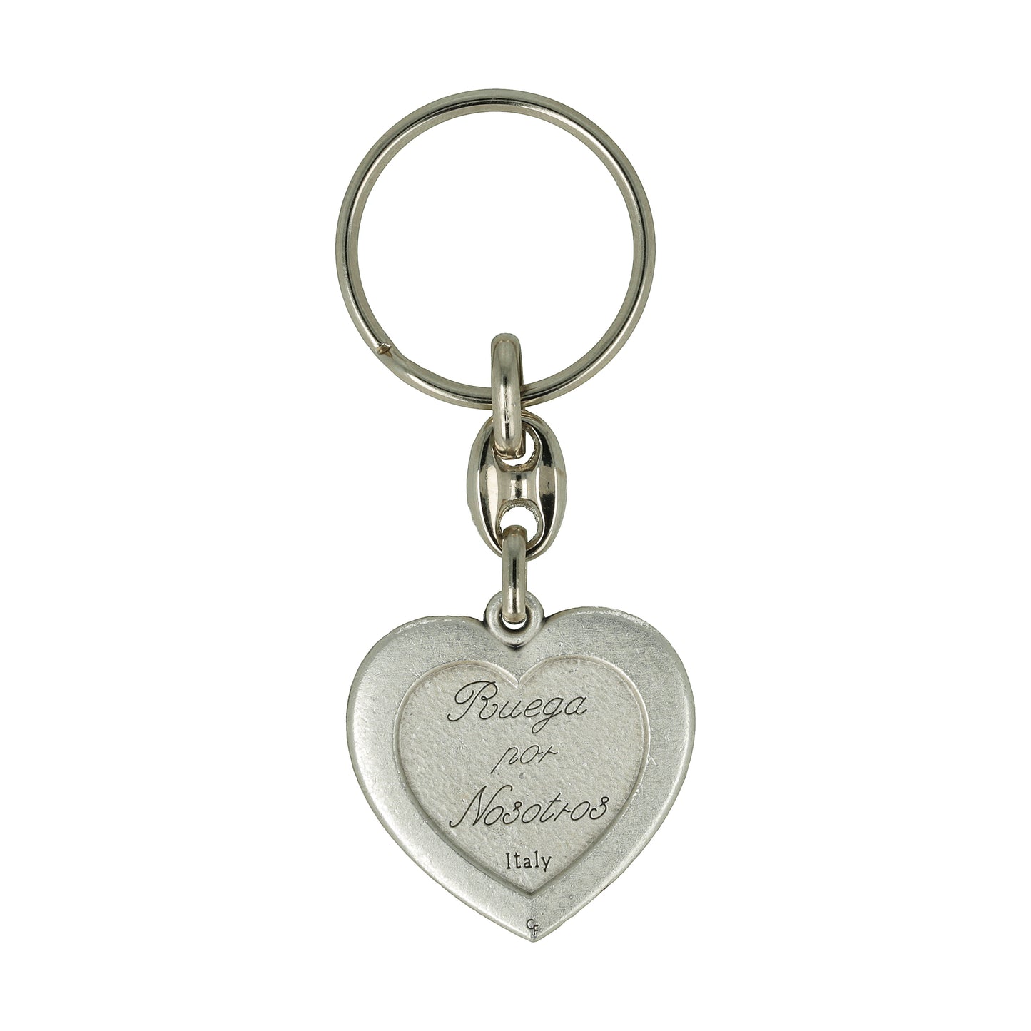 Keychain Saint Christopher Heart Pray for Us. Souvenirs from Italy