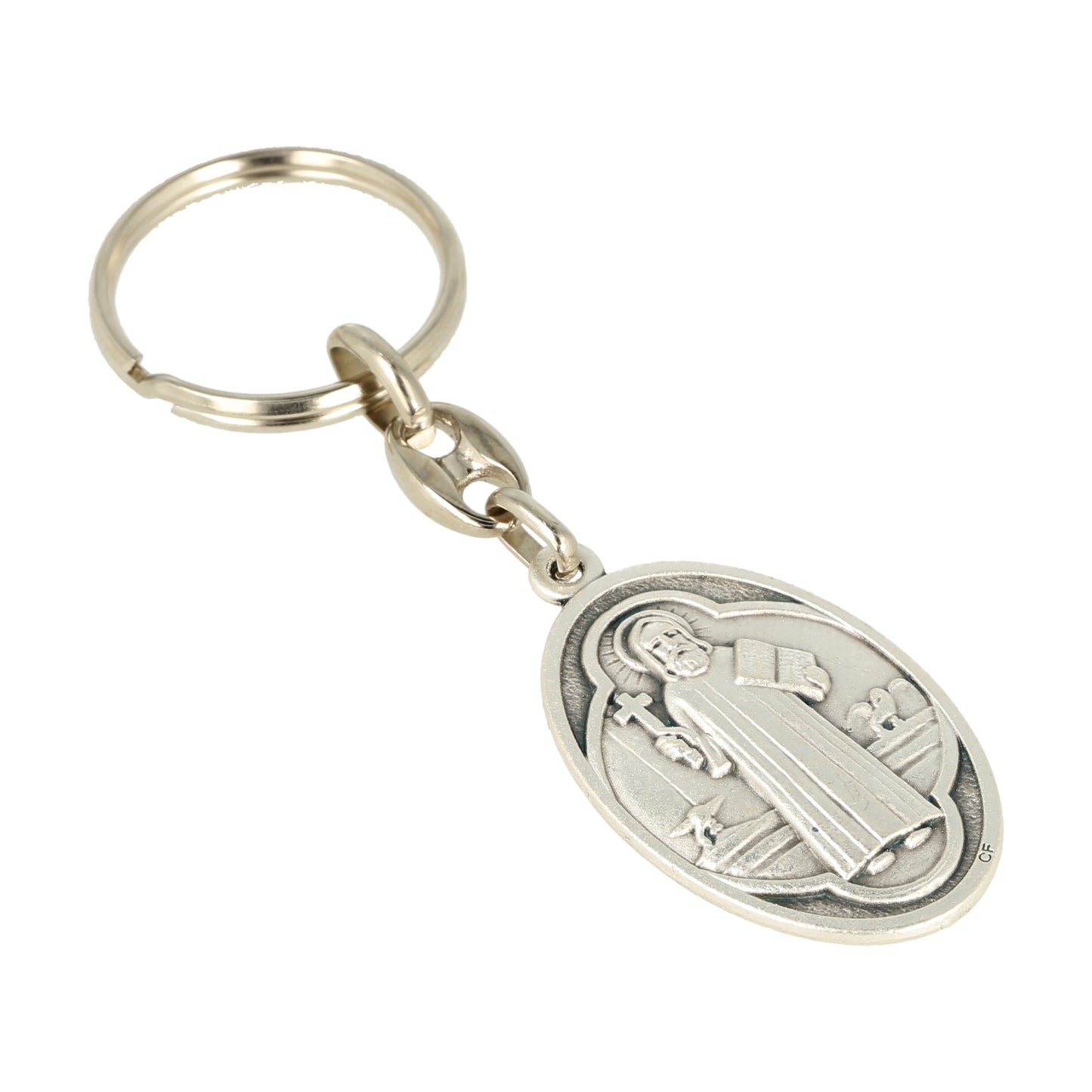 Keychain Saint Benedict Enameled Resin. Souvenirs from Italy