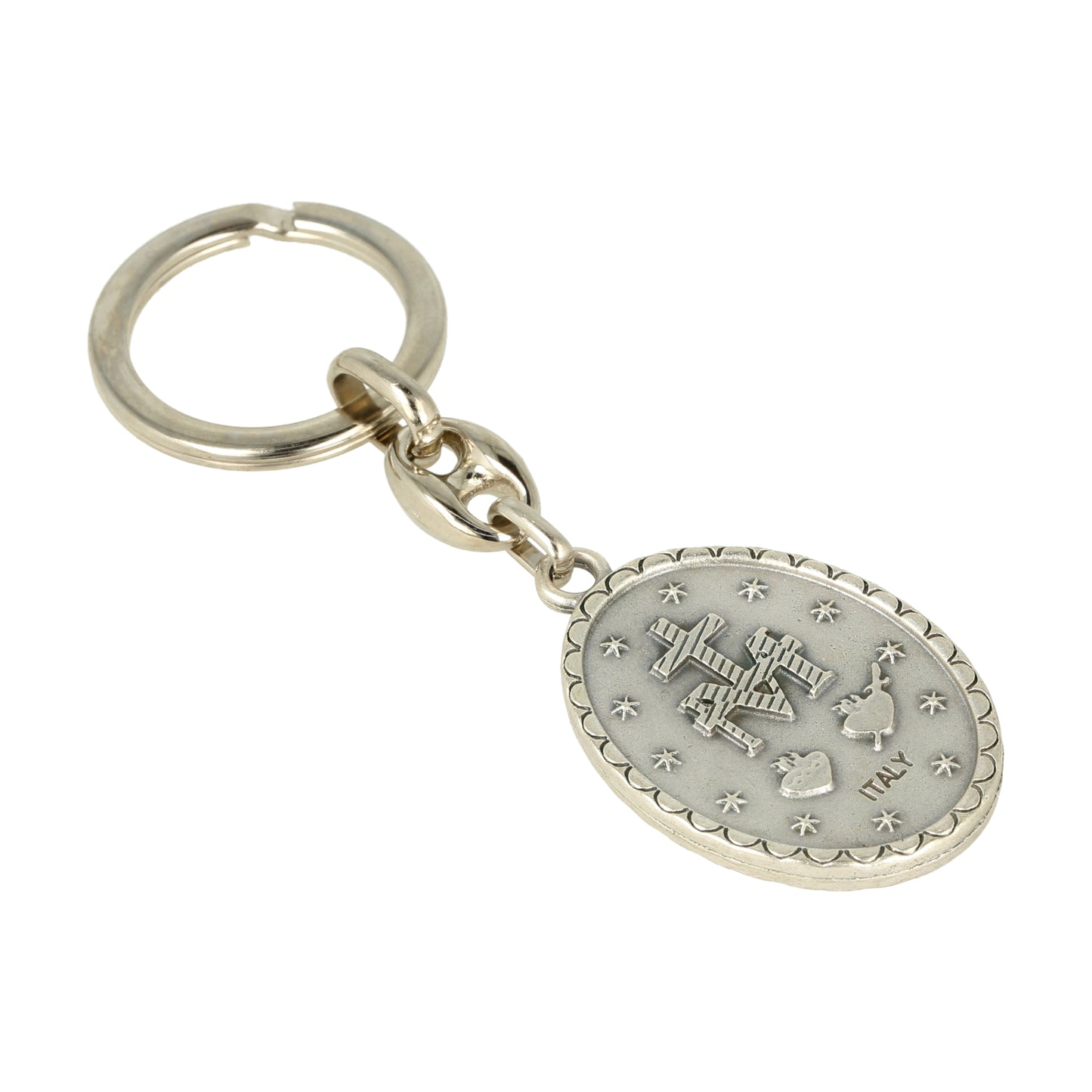 Keychain Miraculous Medal Tricolor Symbol. Souvenirs from Italy