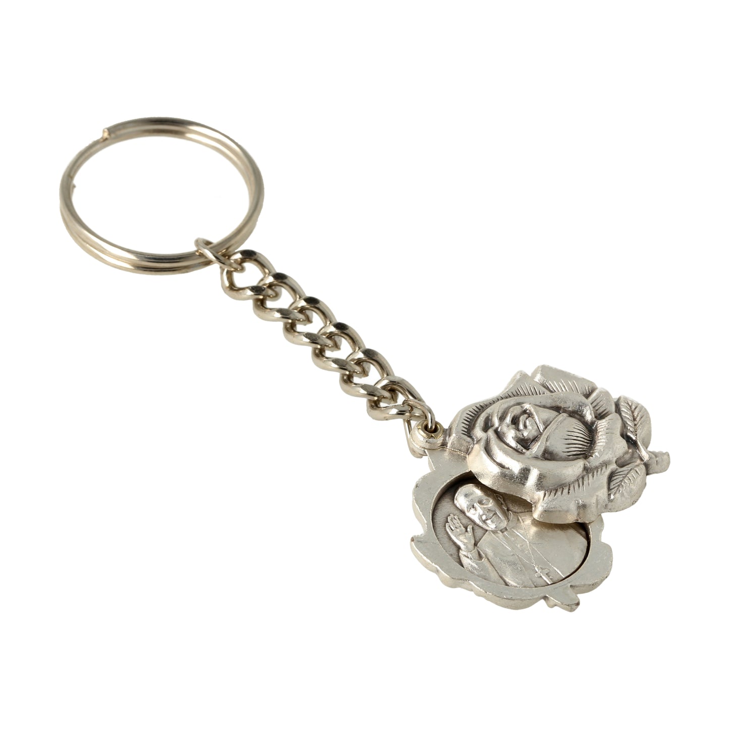 Keychain Pope Francis Saint Francis of Assisi Pink Double. Souvenirs from Italy