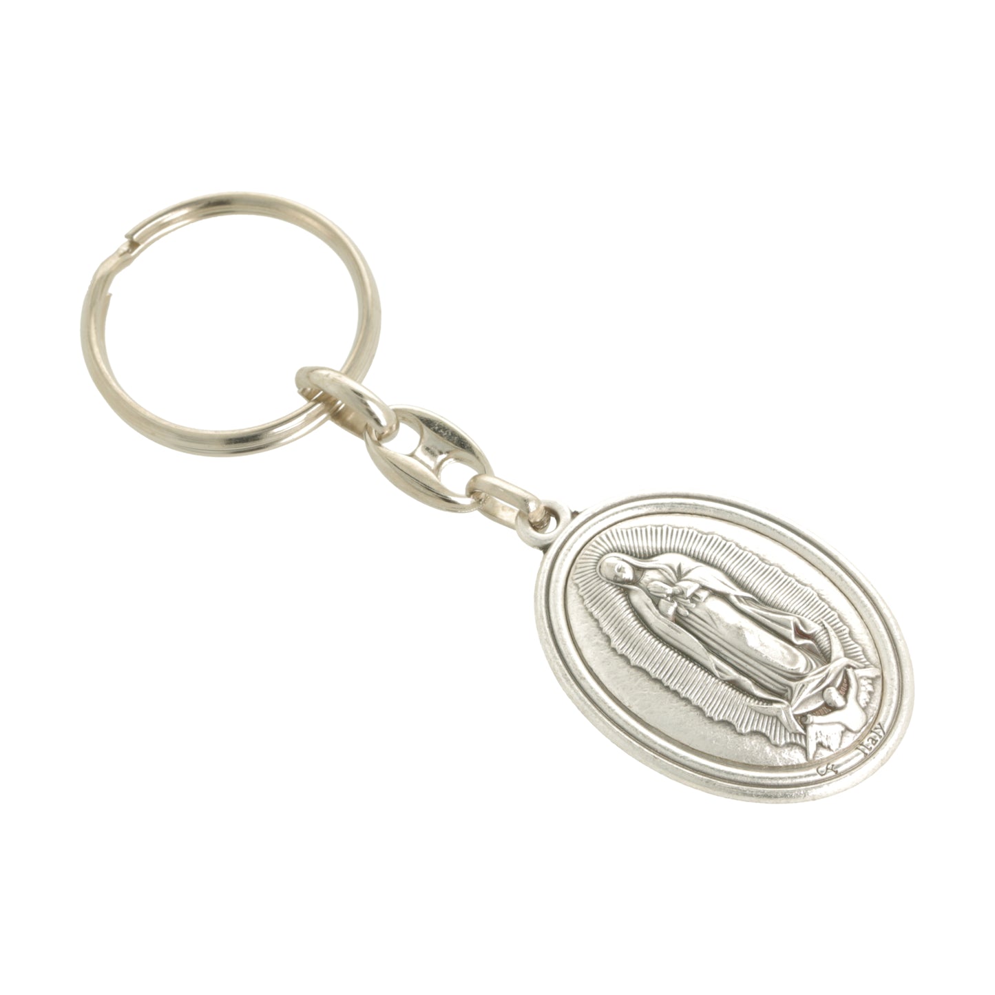 Keychain Saint Expedite and Virgin Guadalupe. Souvenirs from Italy