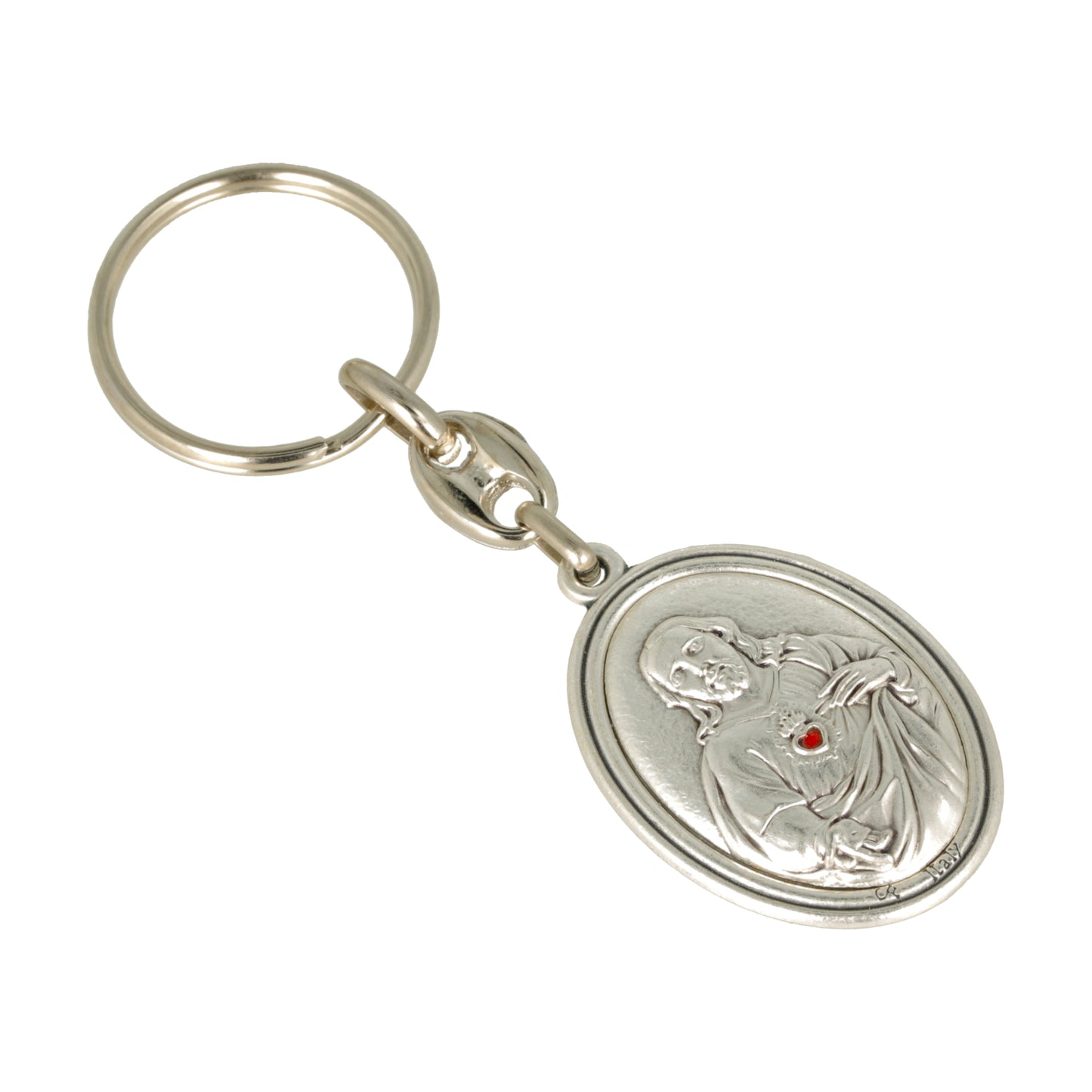 Keychain Virgin Lourdes Sacred Heart of Jesus. Souvenirs from Italy