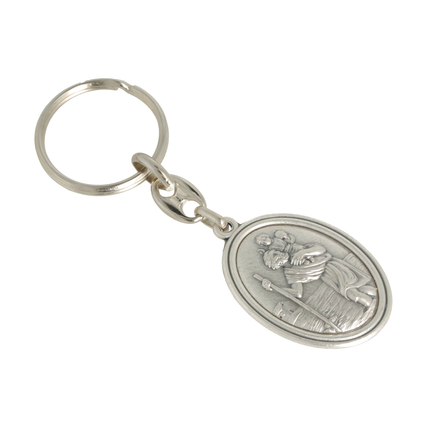 Keychain Miraculous Virgin Saint Christopher Medal. Souvenirs from Italy