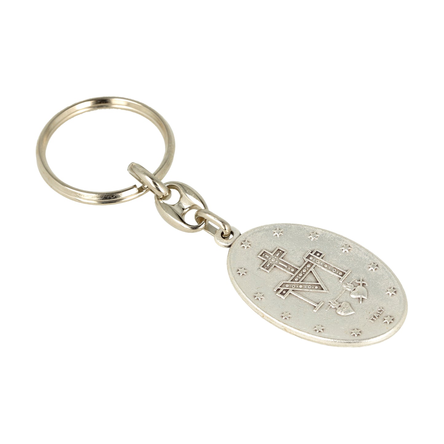 Keychain Oval Miraculous Medal Virgin. Souvenirs from Italy