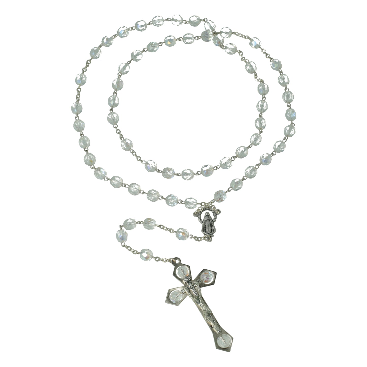 Rosary Crystal Cross Settings in Alpaca Crystal. Souvenirs from Italy