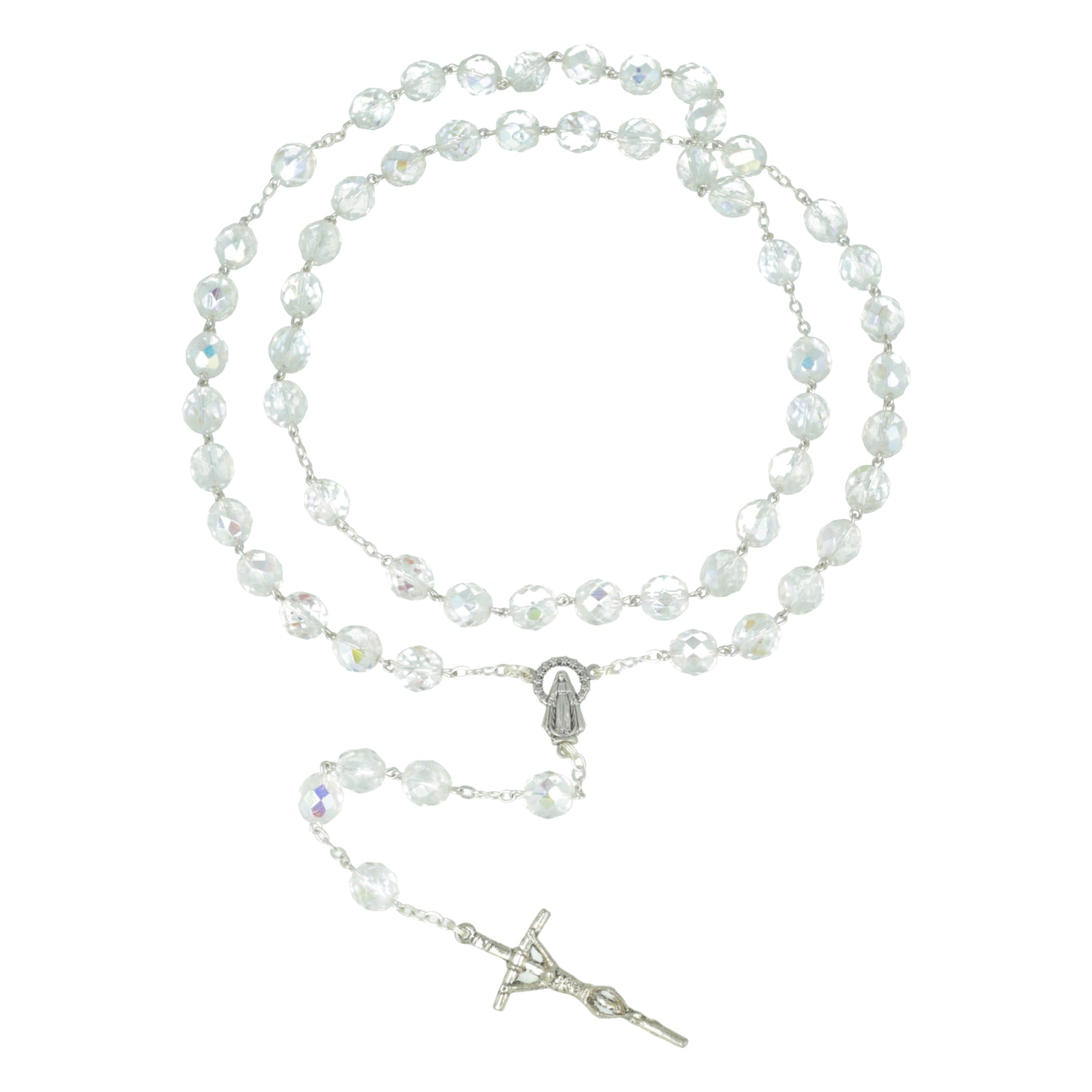 Crystal Rosary 10mm Communion Souvenirs from Italy