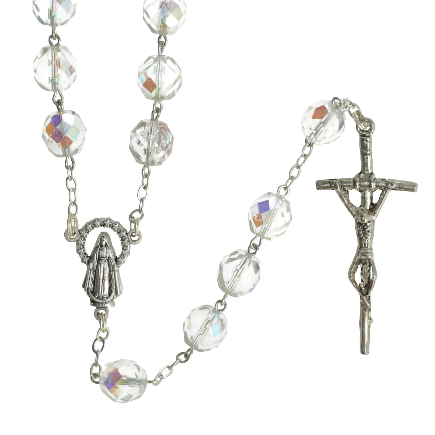 Crystal Rosary 10mm Communion Souvenirs from Italy