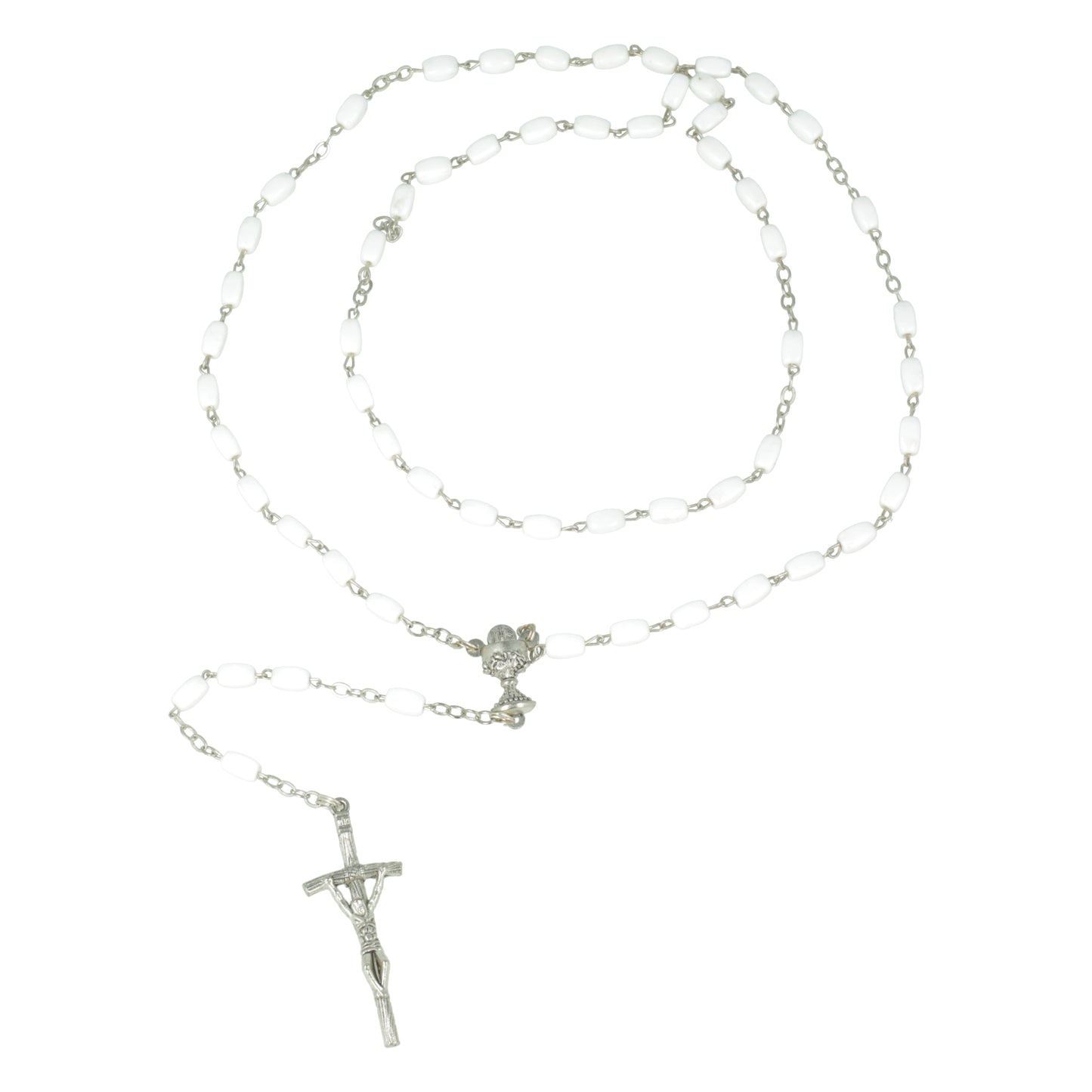 Communion Rosary of Nacarina White Center Caliz Italy Souvenirs from Italy