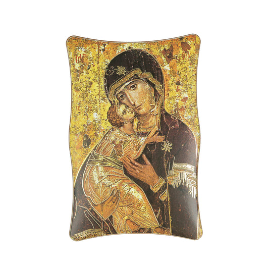 Religion Virgin Vladimir  Framed Simil Wood Resin Souvenir Gift Alcasatu