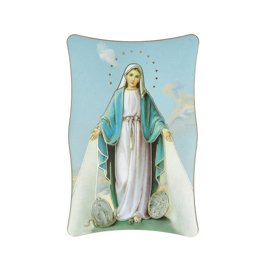 Religion Miraculous Virgin Framed Simil Wood Resin Souvenir