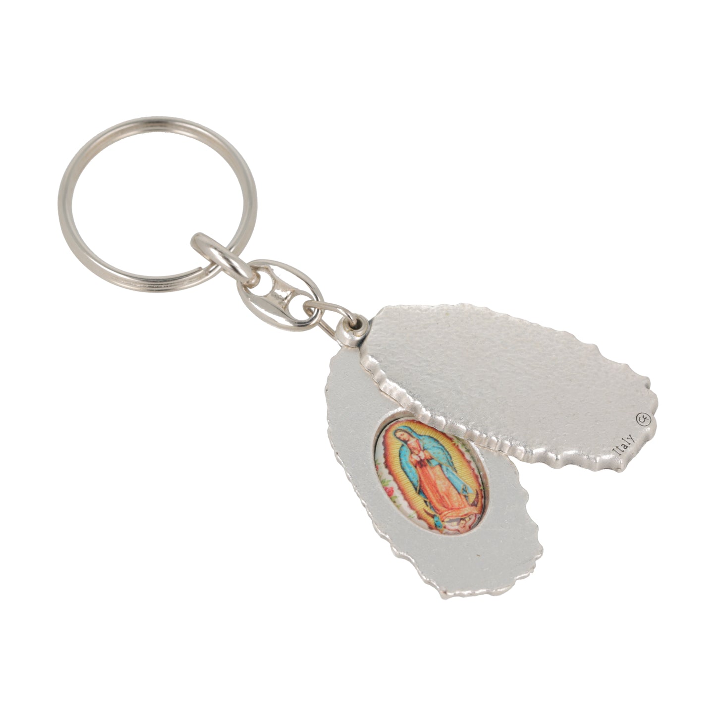Keychain Virgin Guadalupe Silhouette Prayer. Souvenirs from Italy