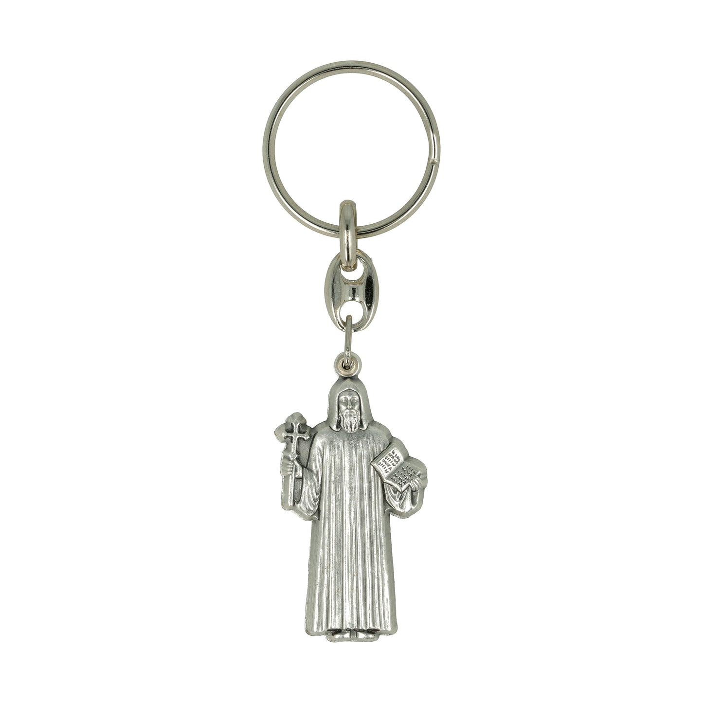 Keychain Saint Benedict Silhouette Symbol. Souvenirs from Italy