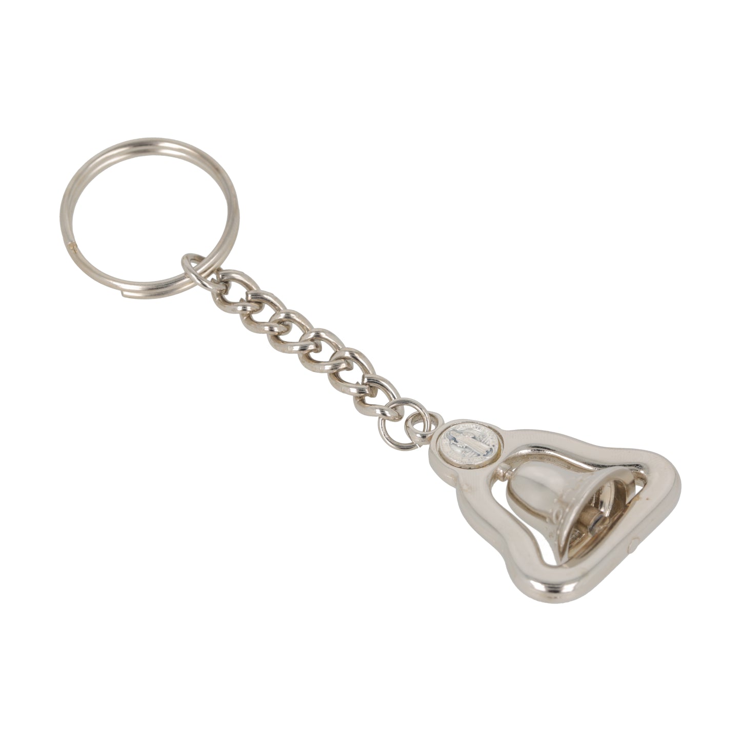 Keychain Bell San Benito Nickel Plated . Souvenirs from Italy