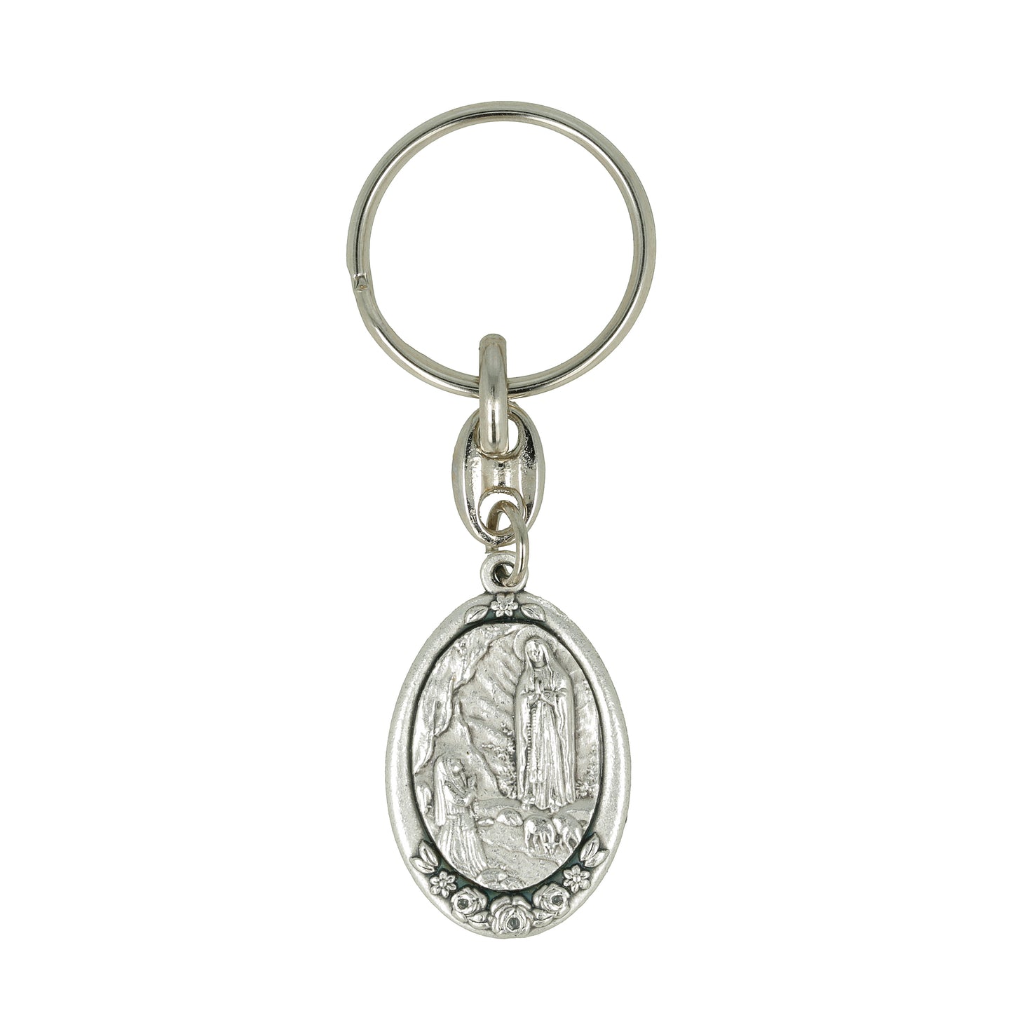Keychain Our Lady of Lourdes Profile of Maria. Souvenirs from Italy