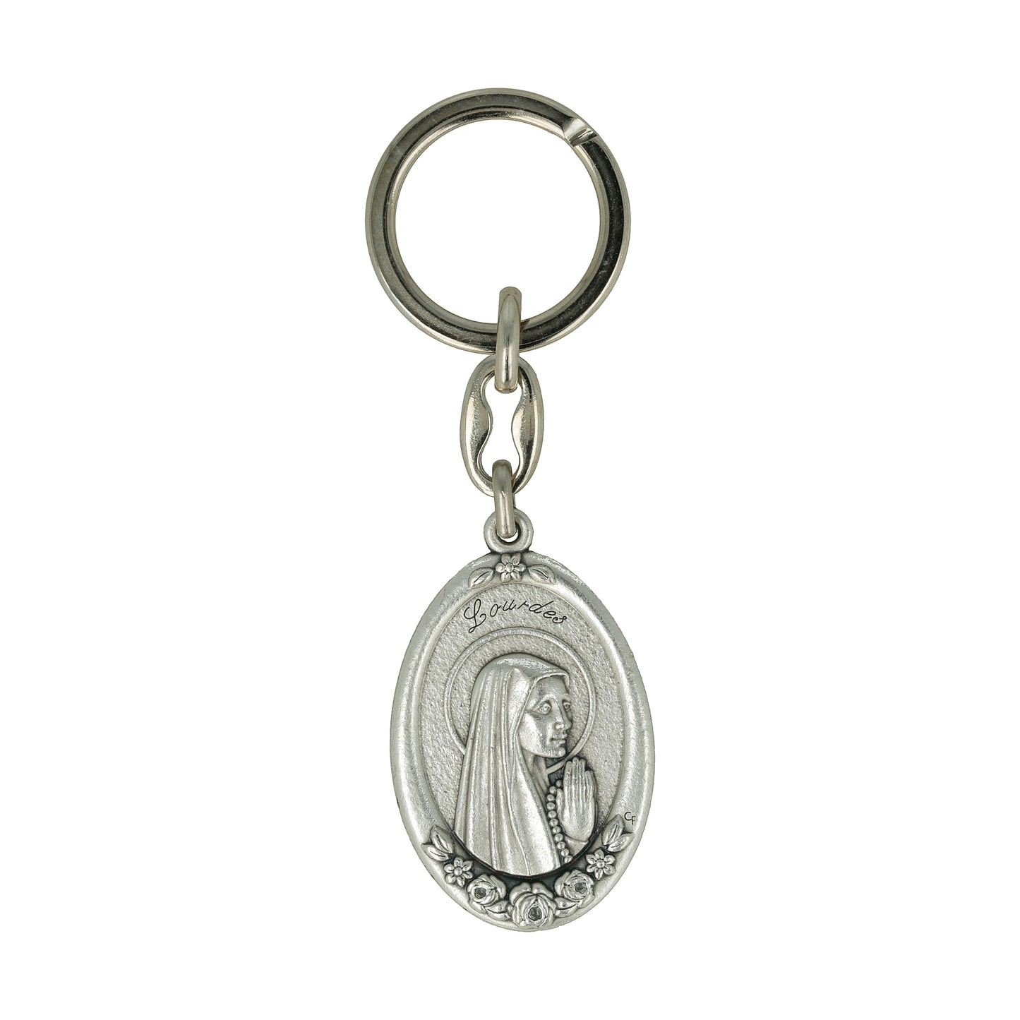 Keychain Our Lady of Lourdes Profile of Mary.  Souvenirs from Italy