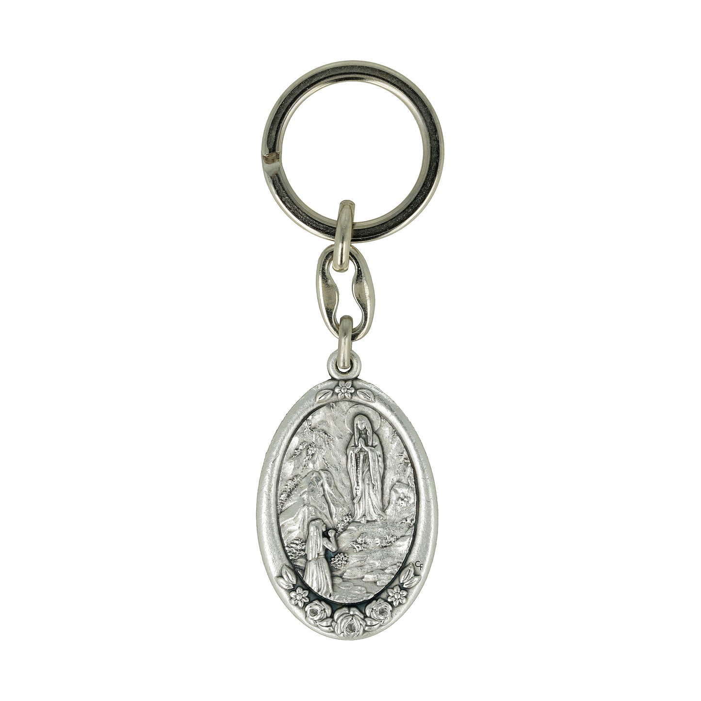 Keychain Our Lady of Lourdes Profile of Mary.  Souvenirs from Italy