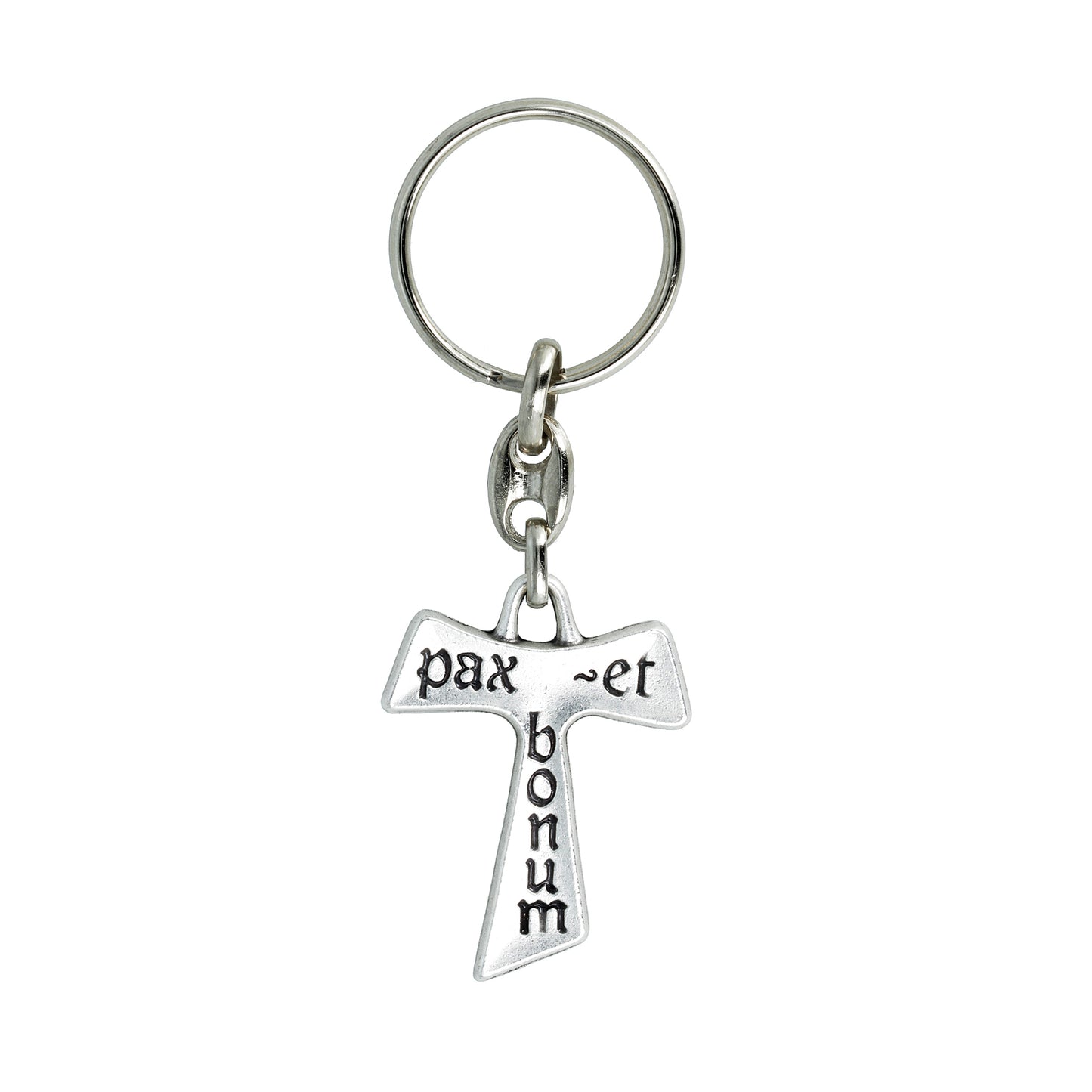Keychain Cross Tau Pax Et Bonum. Souvenirs from Italy