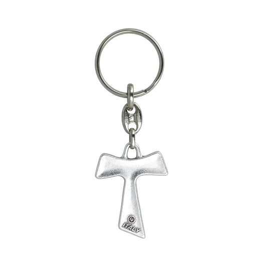 Keychain Cross Tau Pax Et Bonum. Souvenirs from Italy