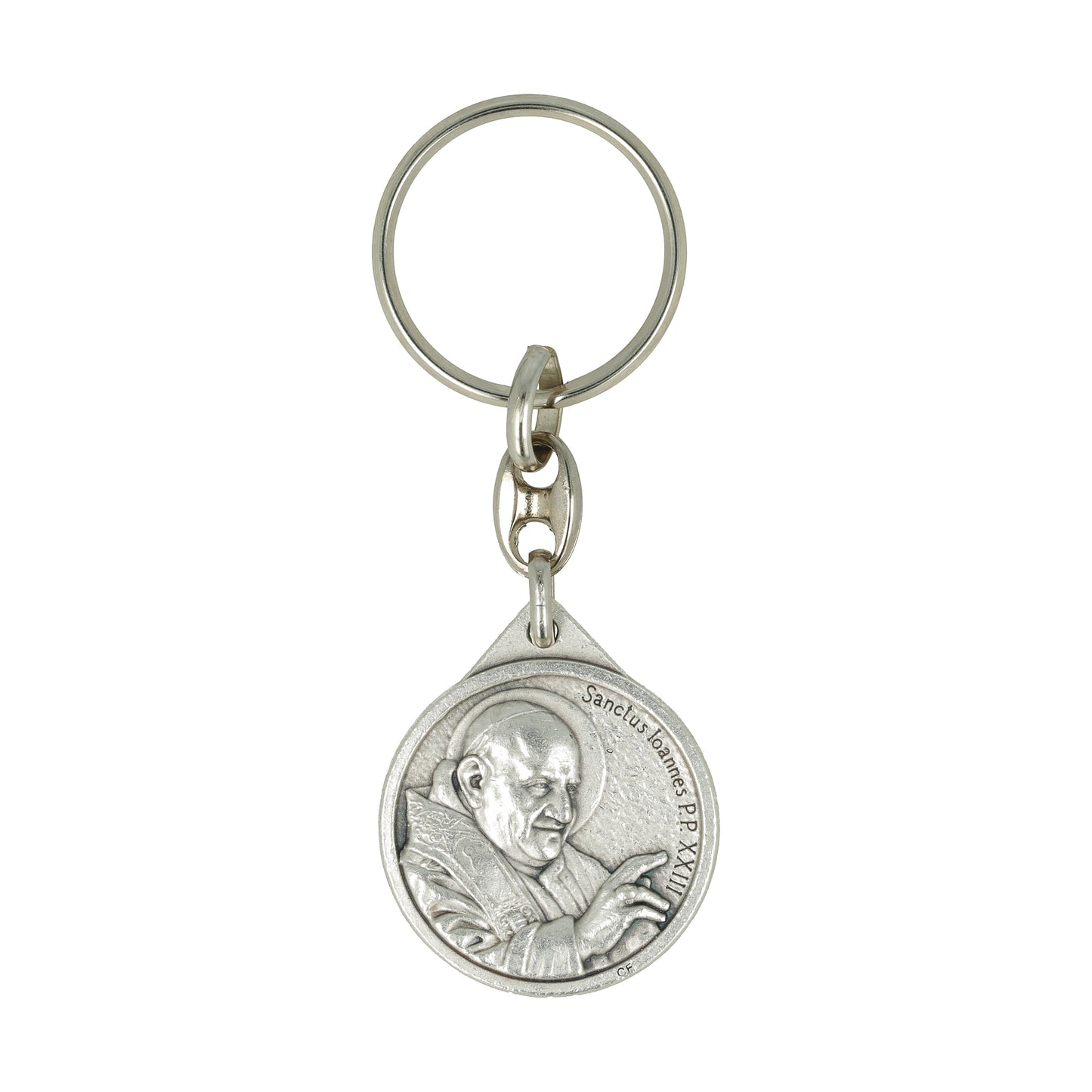Keychain John XXIII Piazza Silver Plated.  Souvenirs from Italy