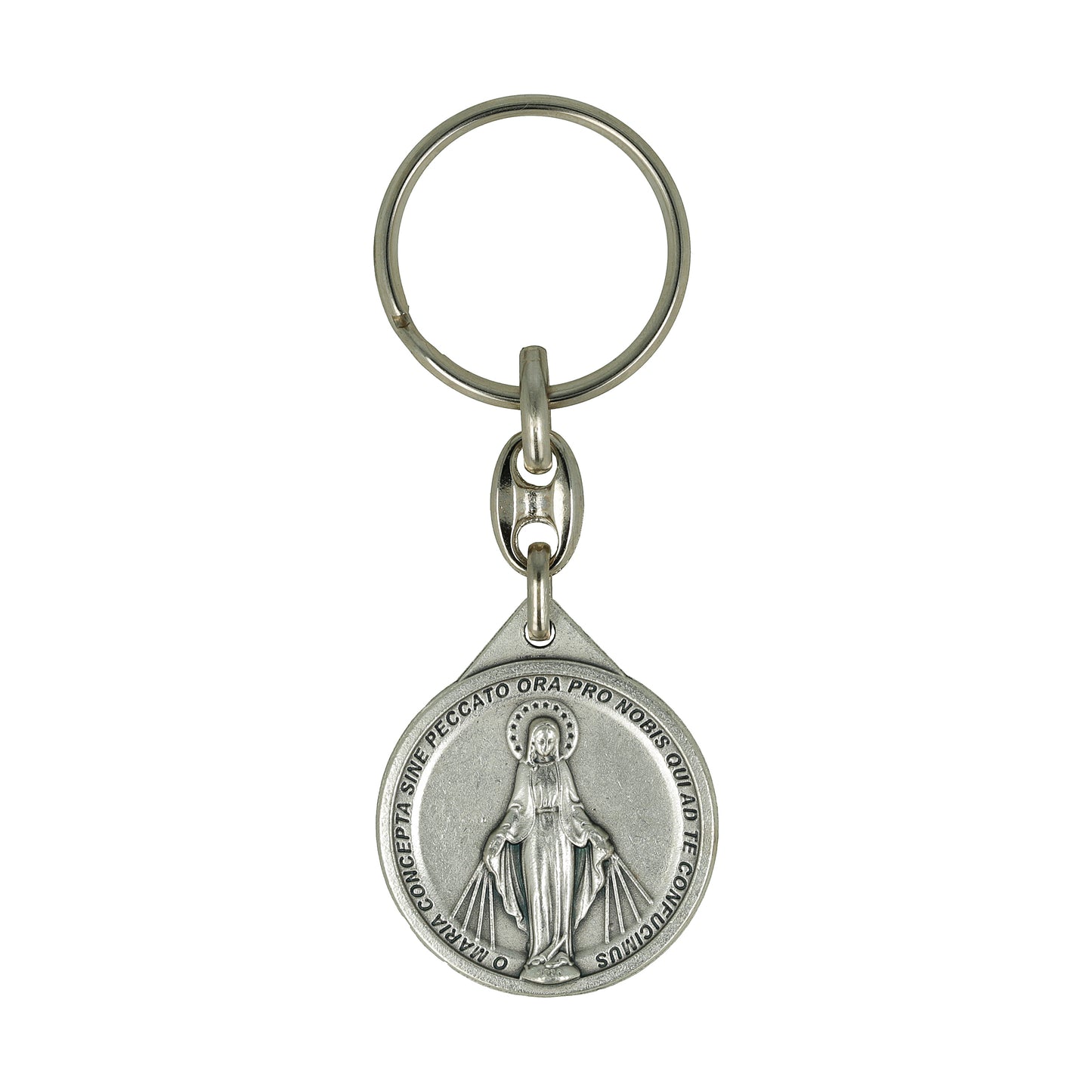 Keychain Miraculous Medal Symbol. Souvenirs from Italy