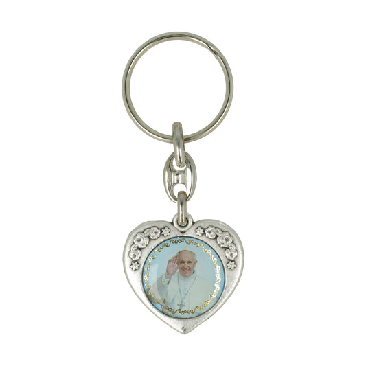 Keychain Heart Pope Francis Pray for Us. Souvenirs from Italy