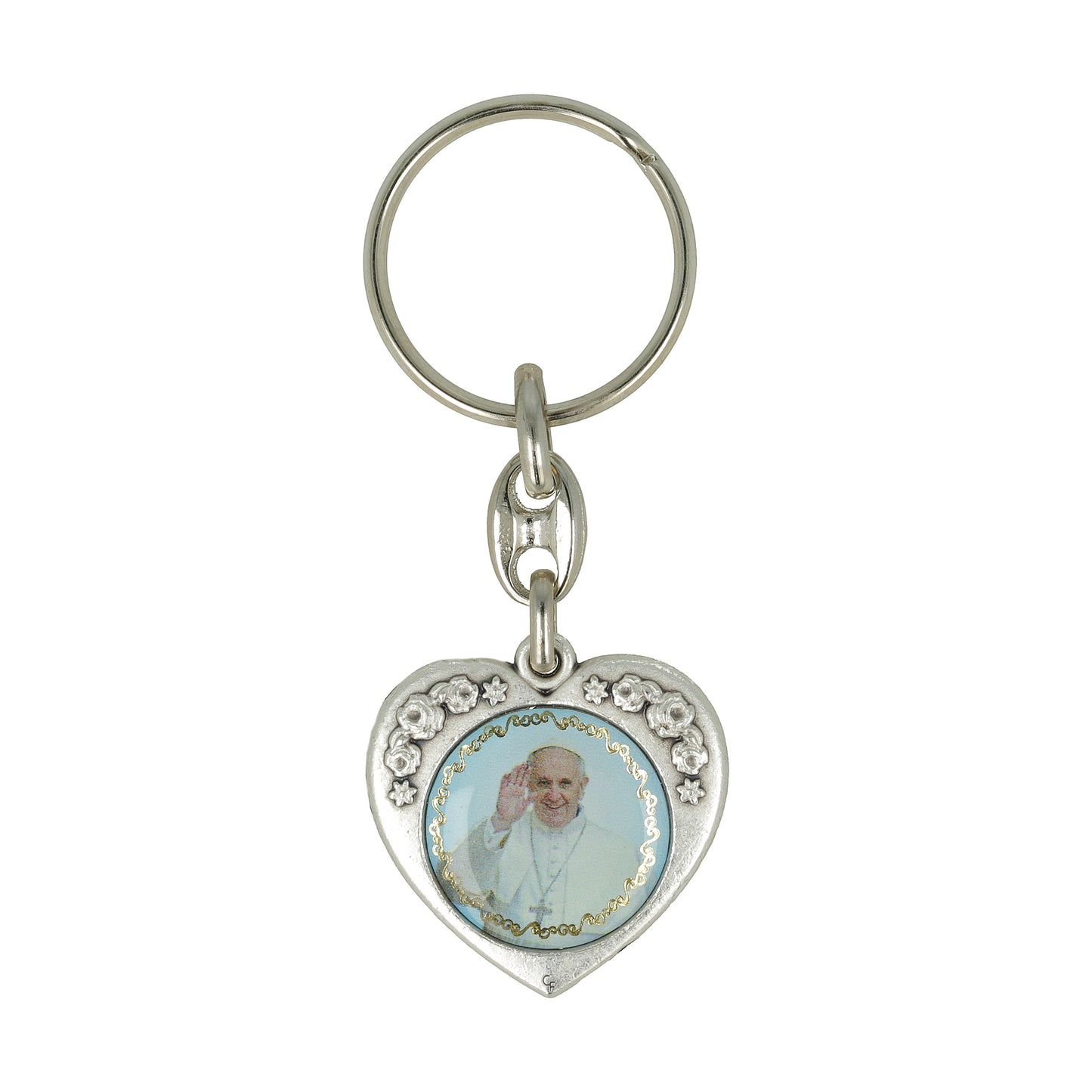 Keychain Heart Pope Francis Pray for Us. Souvenirs from Italy