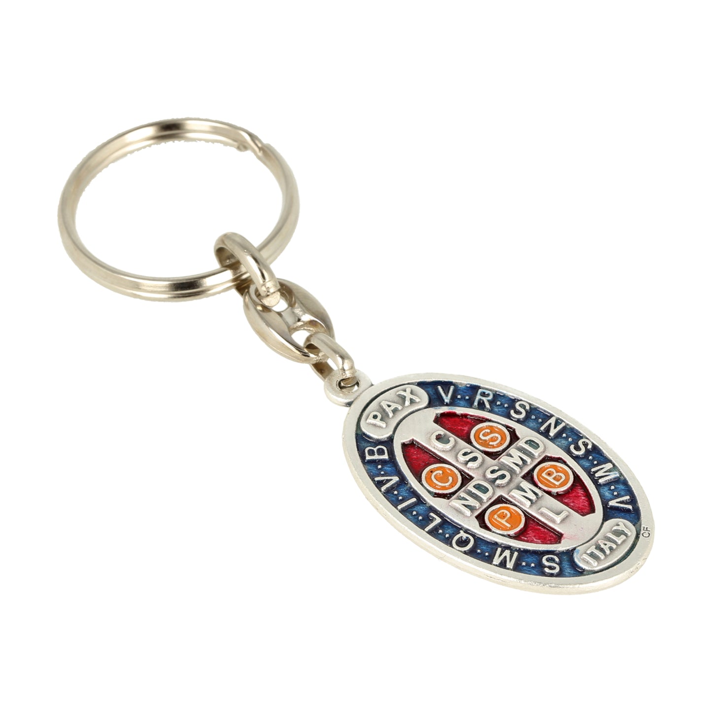 Keychain Saint Benedict Enameled Resin. Souvenirs from Italy