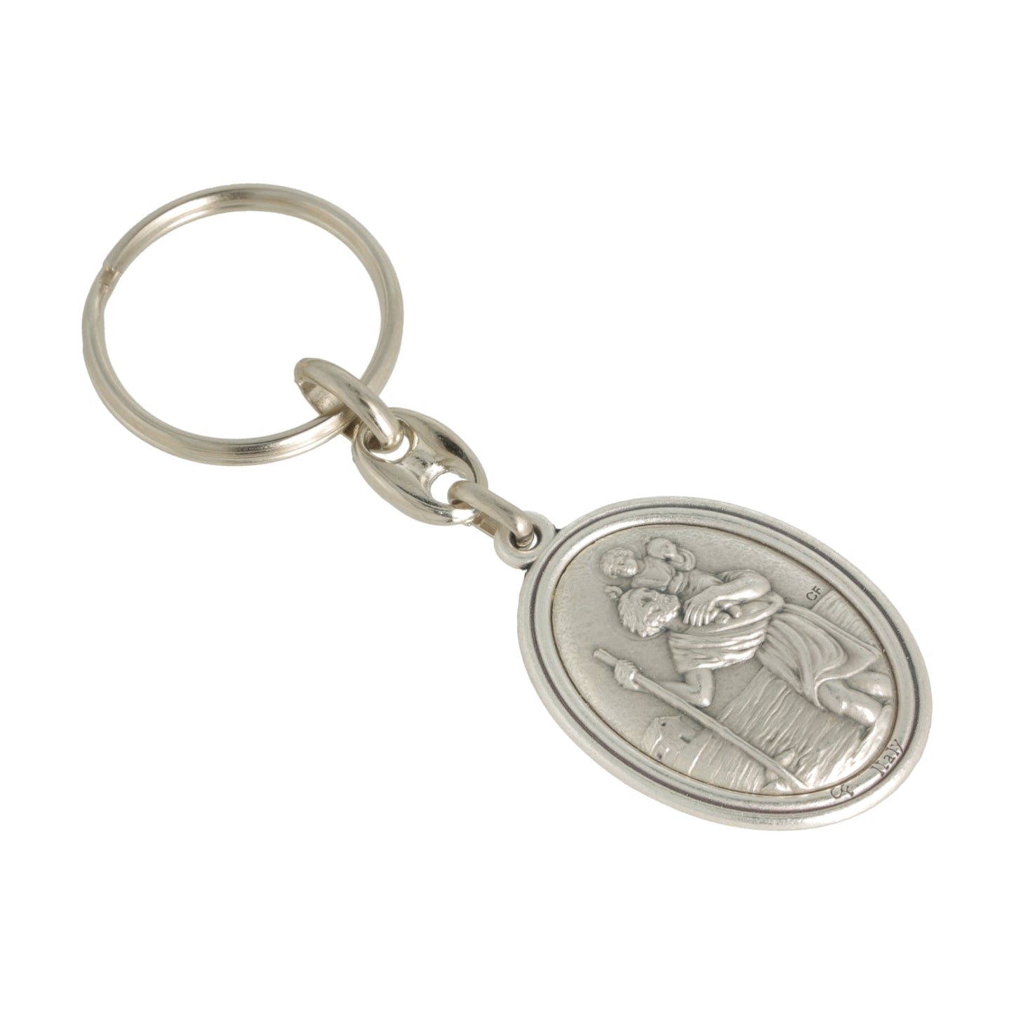 Keychain Virgin of Lourdes Saint Christopher.  Souvenirs from Italy