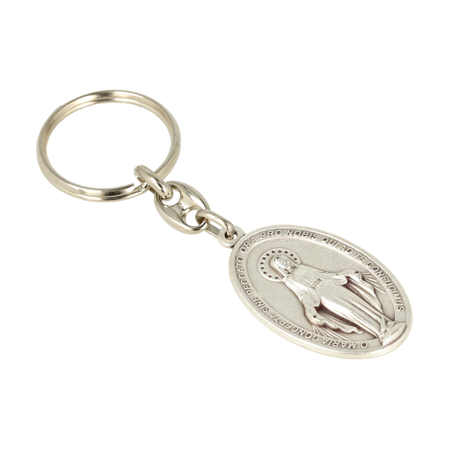 Keychain Oval Miraculous Medal Virgin. Souvenirs from Italy