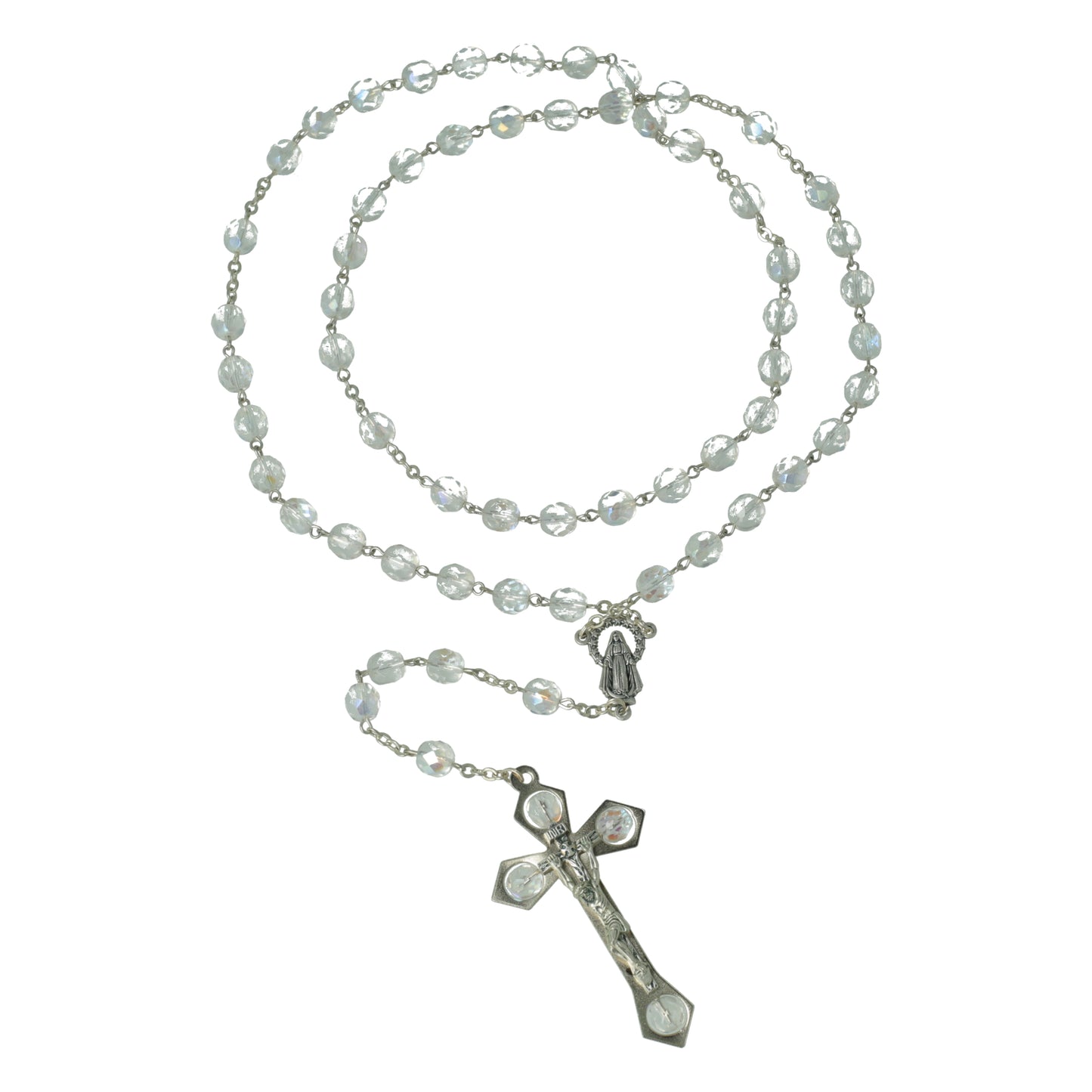 Crystal Rosary Cross Settings in Italian Alpaca Crystal Souvenirs from Italy