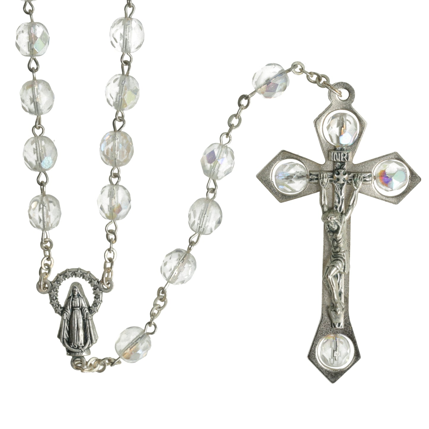 Rosary Crystal Cross Settings in Alpaca Crystal. Souvenirs from Italy