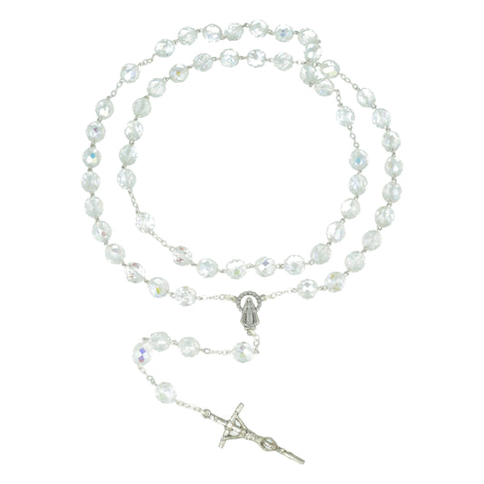 Crystal Rosary 10mm Communion Souvenirs from Italy