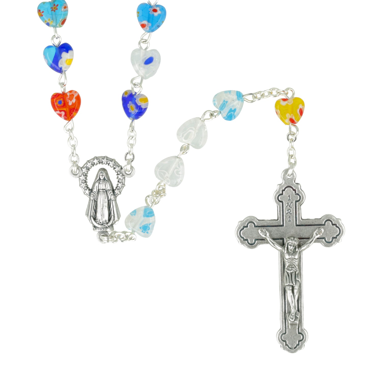 Rosary Italian Murrina Murano Glass Heart Rosary. Souvenirs from Italy